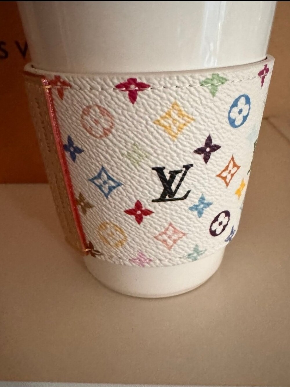 Louis Vuitton X Murakami White Multicolor Monogram Cup Sleeve Ceramic Mug - Picture 4 of 12